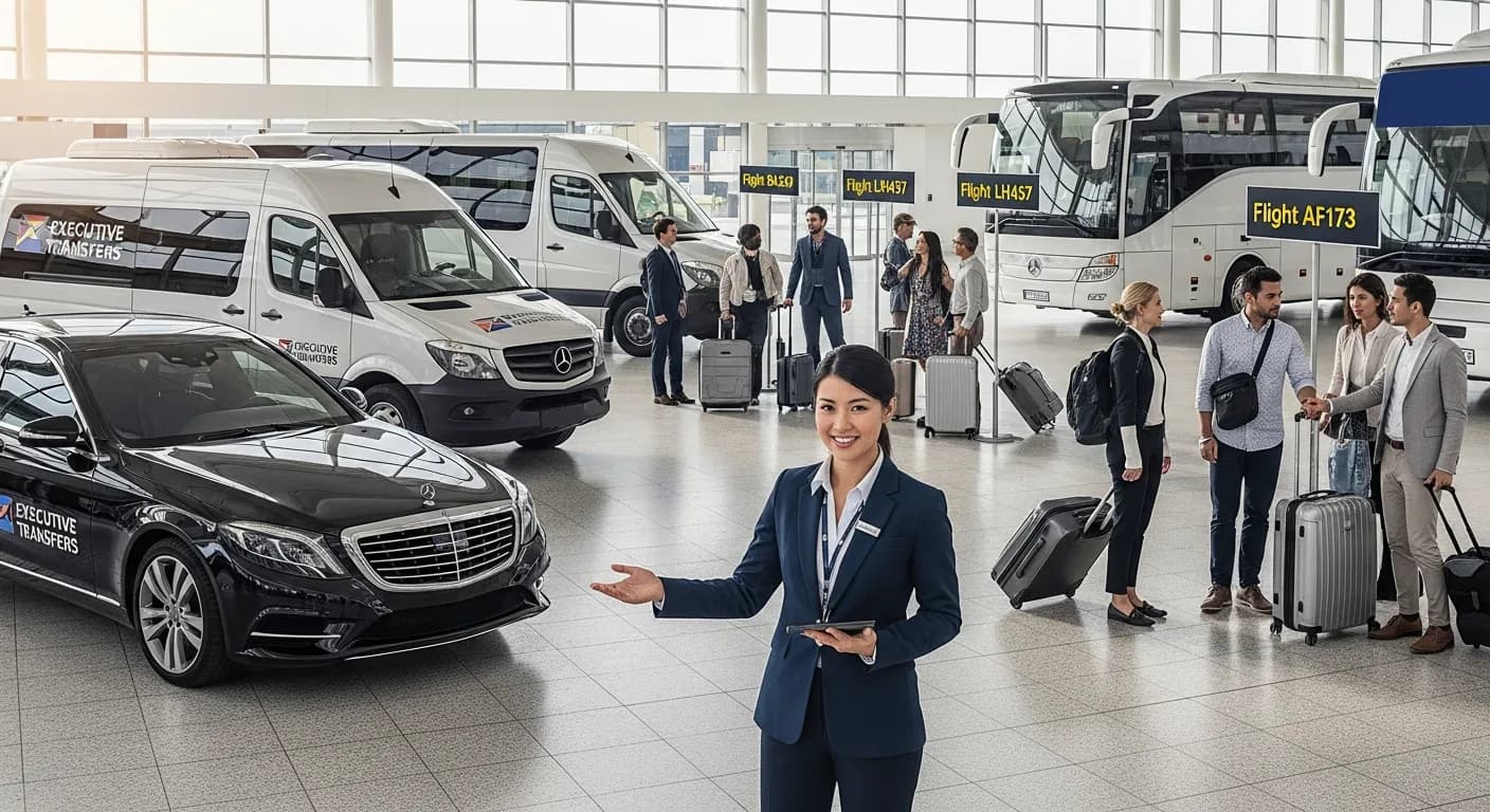 Transferhood group travel different flights transfer coordination