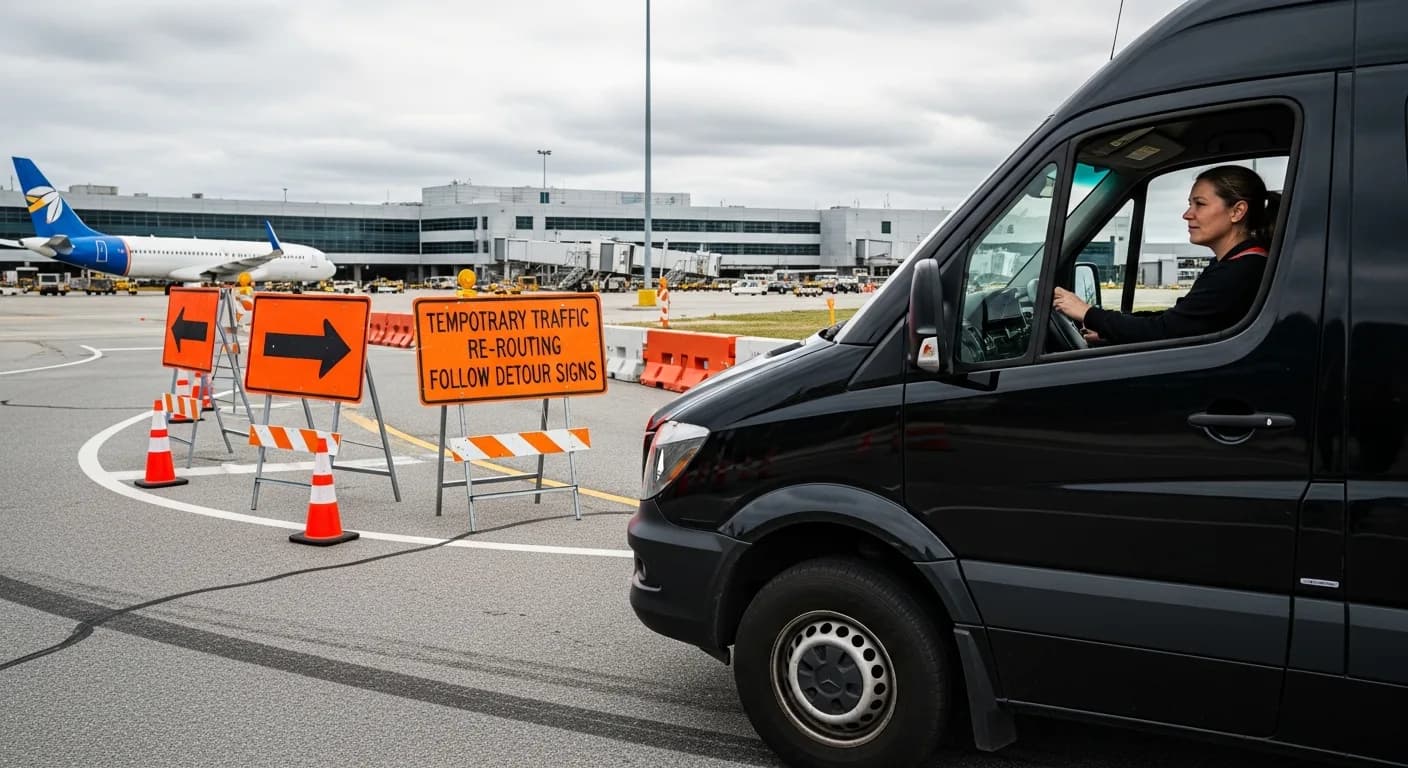 Transferhood airport construction pickup zone changes