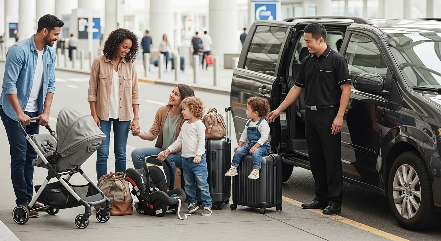 Transferhood family transfer planning with strollers and extra luggage