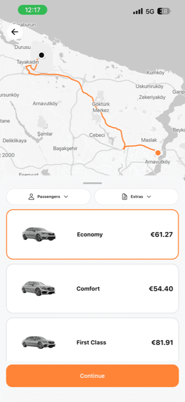 Transferhood app route