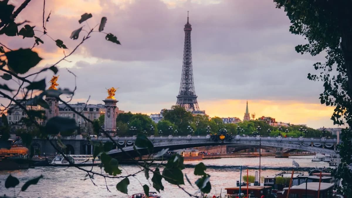 Transferhood — Paris: The City of Light and Beyond (the Eiffel Tower and Pont Alexandre III over the Seine at sunset)
