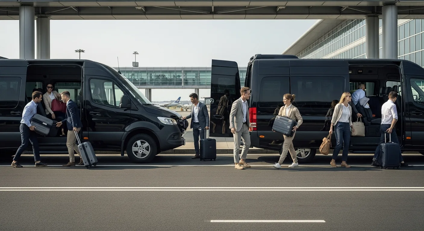 Transferhood comparison of one vs multiple vehicles for group airport transfers